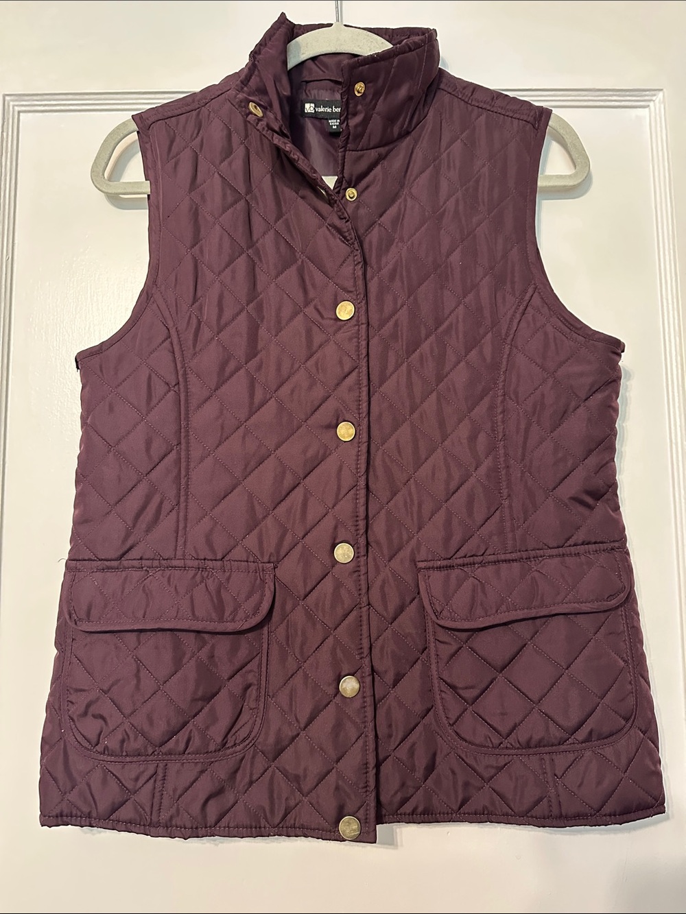 Valerie Bertinelli Deep Plum Quilted Vest